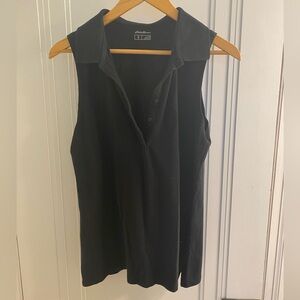 Black collared, sleeveless top